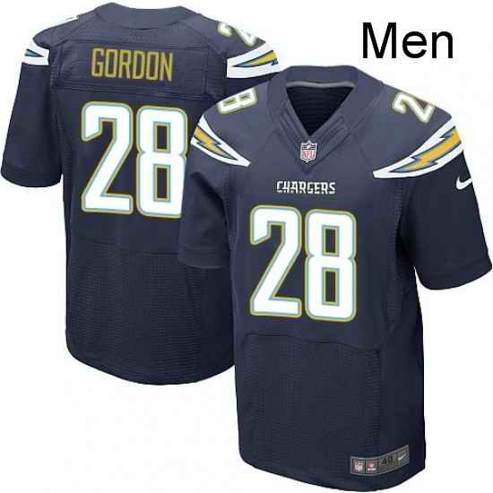 Men Nike Los Angeles Chargers 28 Melvin Gordon Elite Navy Blue Team Color NFL Jersey